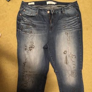 Torrid Dark Wash with Doodle Art Jeans